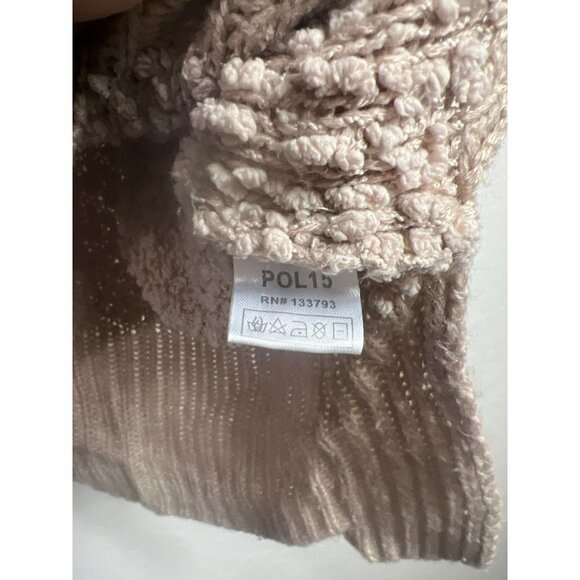 Pol Chunky Boucle Knit Taupe Beige Hoodie Sz Large Oversized - Picture 4 of 7